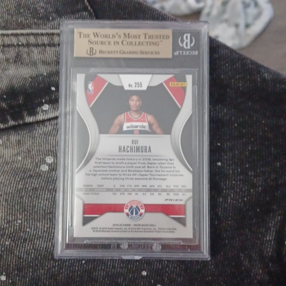2019-20 Panini Fast Break Prizm #255 Rui Hachimura RC Rookie Variations BGS 9.5 - Picture 3 of 4